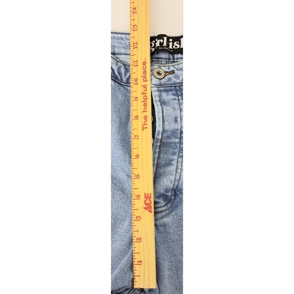 Girlish Jeans Juniors Size 13/31 Blue Cargo Straight Light Wash Button Fly Preow